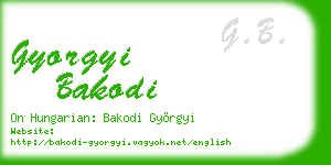 gyorgyi bakodi business card