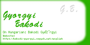 gyorgyi bakodi business card